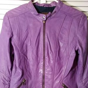 Danier Purple Genuine Leather Jacket
